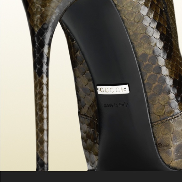 Like NEW Gucci Kim Python Green Lace Up Stiletto Heels Ankle Bootie SZ 39 - Picture 3 of 4